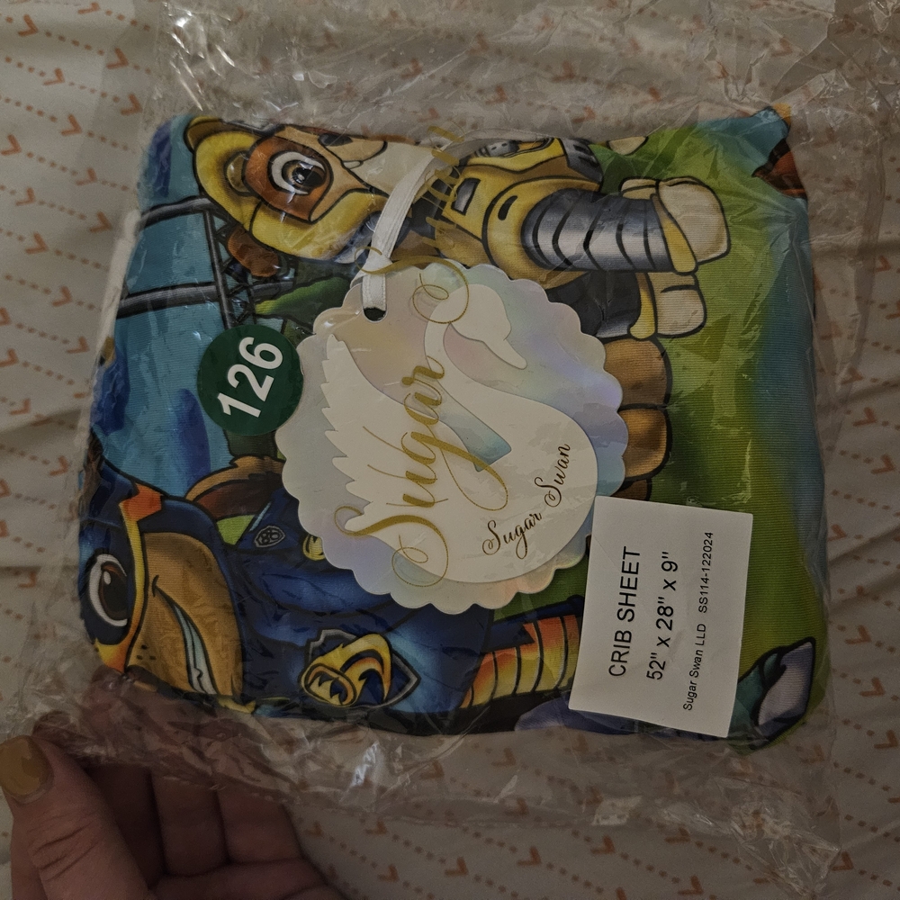 Sugar Swan Bamboo Crib Sheet - Paw Patrol